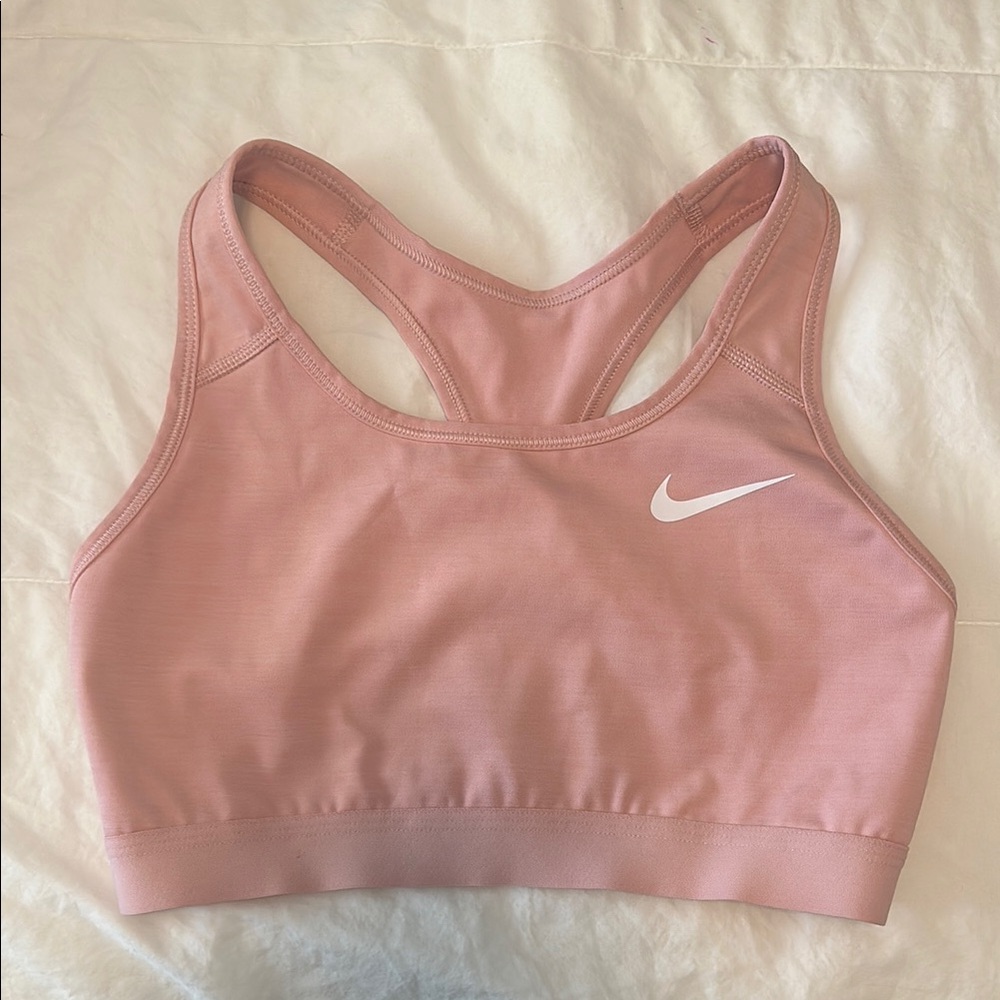 Nike Pink Racerback Sports Bra with Moisture-Wicking Fabric